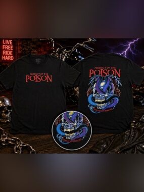 Assholes Live Forever Product Of The Poison Skull Snake Graphic Tee Large